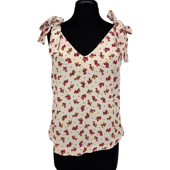 Sézane Lara Floral Tie Bow Straps Sleeveless Blouse | Sz 40 (US 8) | Mindy Print - Picture 10 of 16